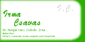 irma csavas business card